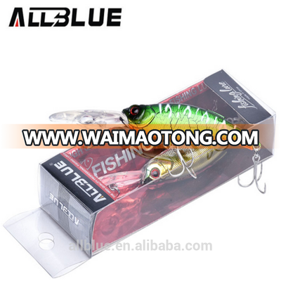 ALLBLUE Floating Fishing Lure Shad Minnow 4.5M Artificial Bait Plastic 3D Eyes Wobbler Fishing Tackle DEEP CATCHER 75F