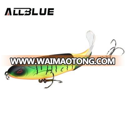 AllBlue New Topwater Whopper Popper Fishing Lure 19g 11cm Artificial Bait Hard Fishing Plopper Soft Rotating Tail Fishing Tackle