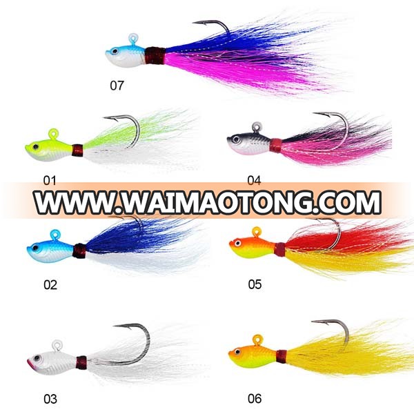 1/4oz 3/8oz 1/2oz 1oz China Manufacturer Fishing Lure Bucktail Jig Lead Head Jig